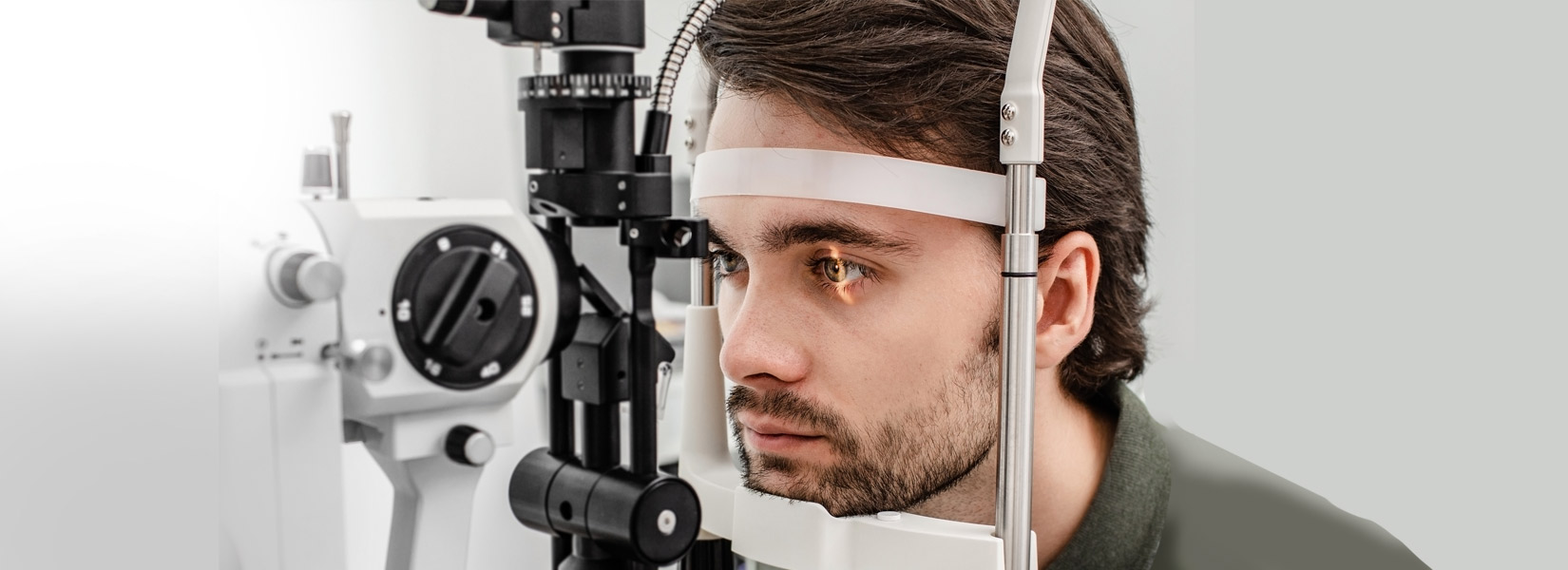 young man during eye exam in Peoria